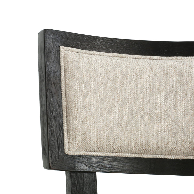 Farmhouse Style Fabric Upholstered Side Dining Chair Set