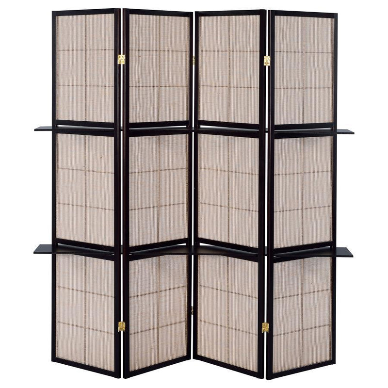 Iggy - 4-Panel Room Divider Folding Shoji Screen - Cappuccino