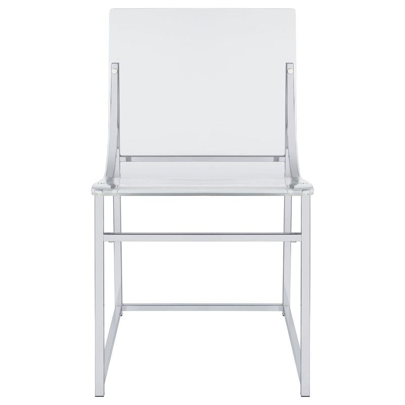 Adino Acrylic Dining Side Chair Chrome (Set of 2)