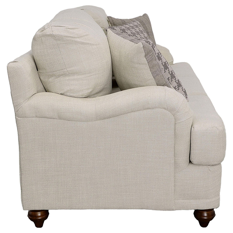 Glenn Upholstered English Arm Sofa Light Grey and Grey