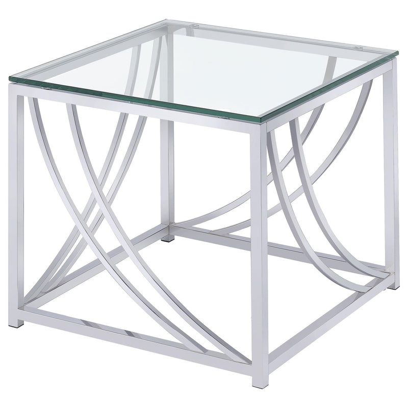 Kempton - 2 Piece Coffee And End Table Set - Chrome