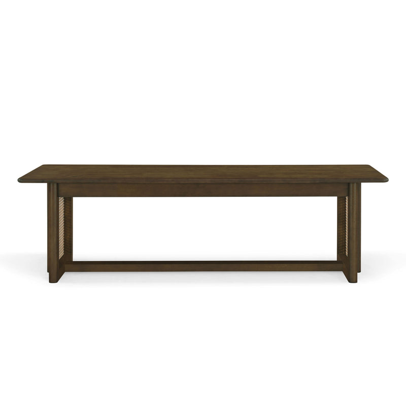 Dining Bench With Rattan Weave