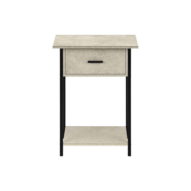 Contemporary 2 Tier Accent Table With Storage Drawer