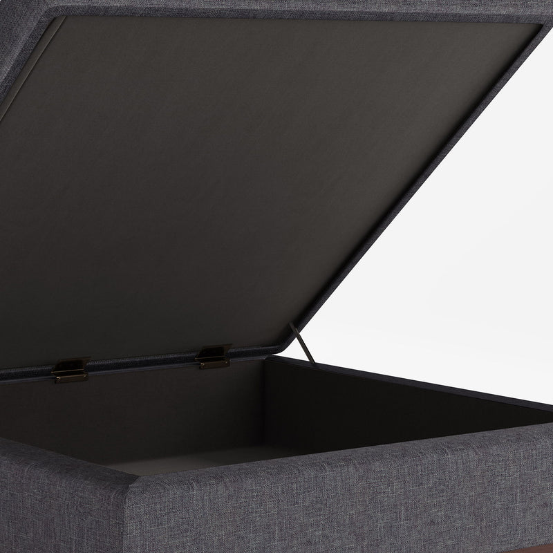 Owen - Square Coffee Table Storage Ottoman - Dark Gray