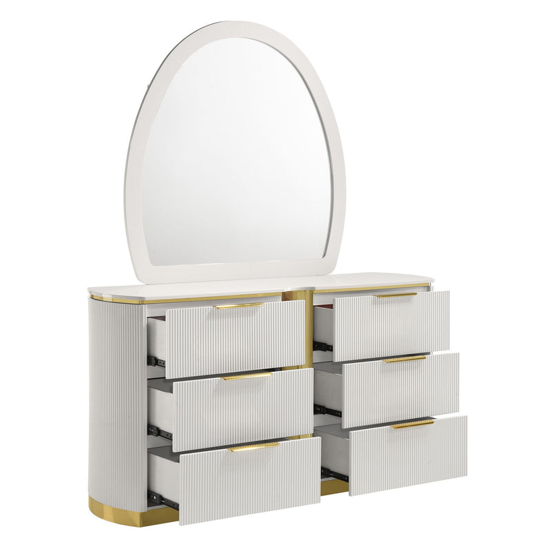 Giovanni - 6 Drawer Dresser (Only Dresser Included, Mirror Not Included) - White