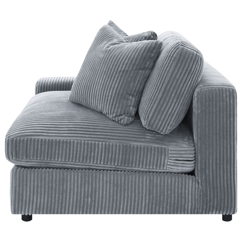 Marcus - Fog Track Arms Reversible Sectional With Pillows - Fog
