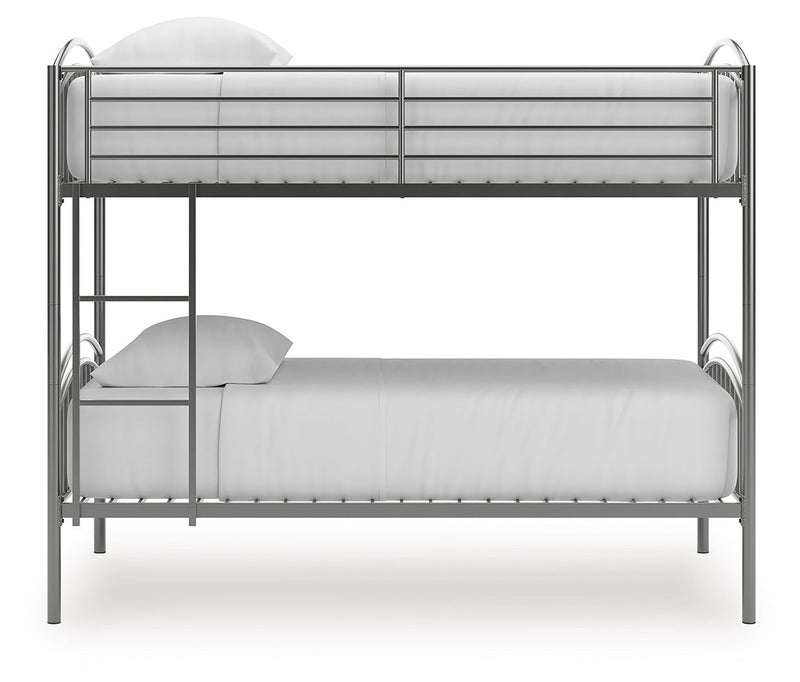 Lanceburg - Twin/Twin Bunk Bed With Ladder - Gray