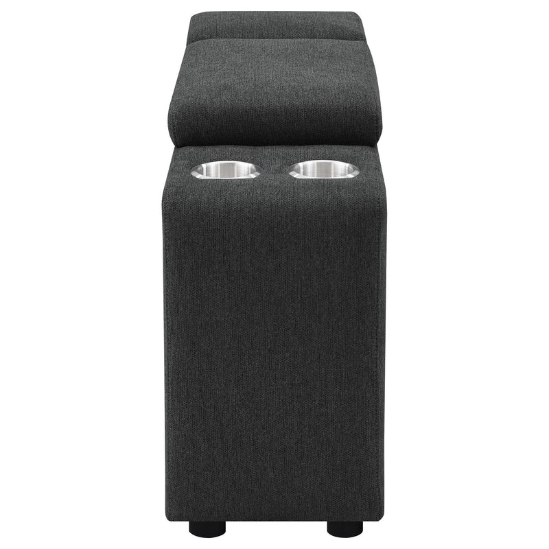Collins Upholstered Modular Storage Console Dark Grey