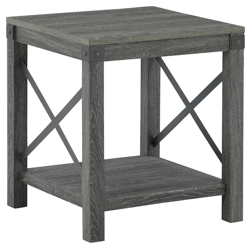 Freedan - Square End Table - Grayish Brown