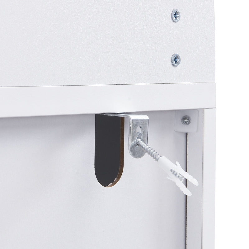 Tall Arched Top Storage Cabinet With 5 Tier Shelves, Soft Close Hinges
