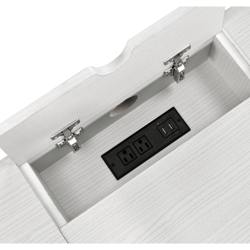 Verster - Writing Desk With USB - Black / Natural