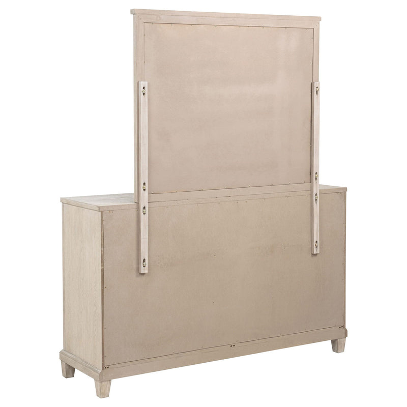 Pembroke 6-drawer Bedroom Dresser with Mirror Washed Oak