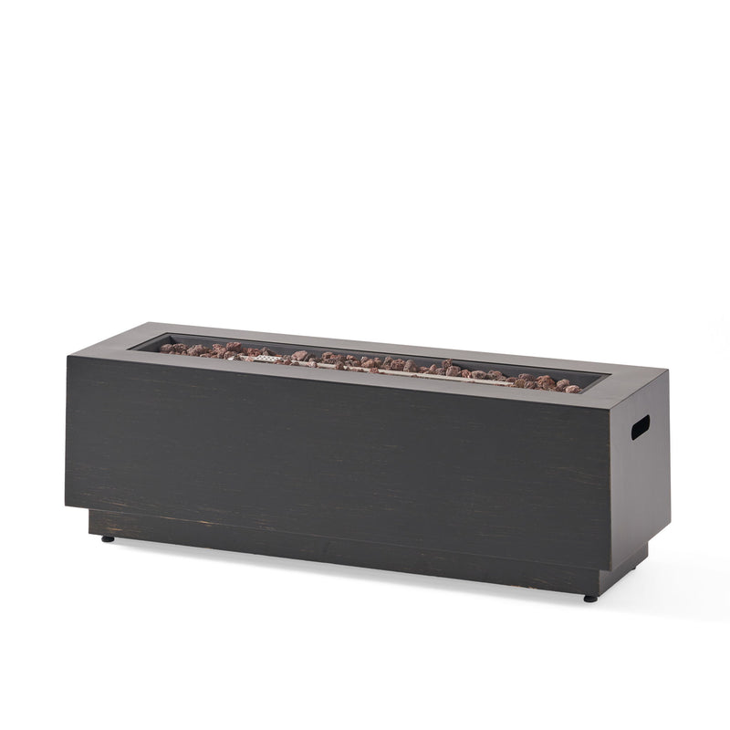 Modern Outdoor Iron Propane Fire Pit, 50, 000 Btu, Sleek Design - Brown / Gold