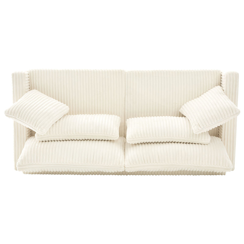 Modern Loveseat Sofa With 4 Pillows