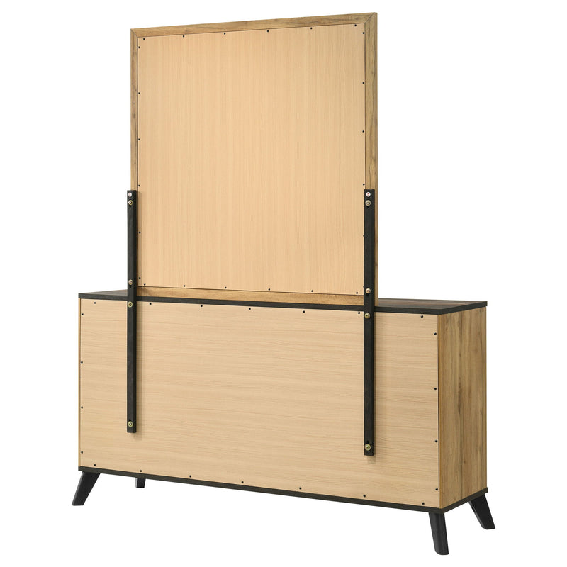 Georgina - 6 Drawer Dresser With Mirror - Natural Wood