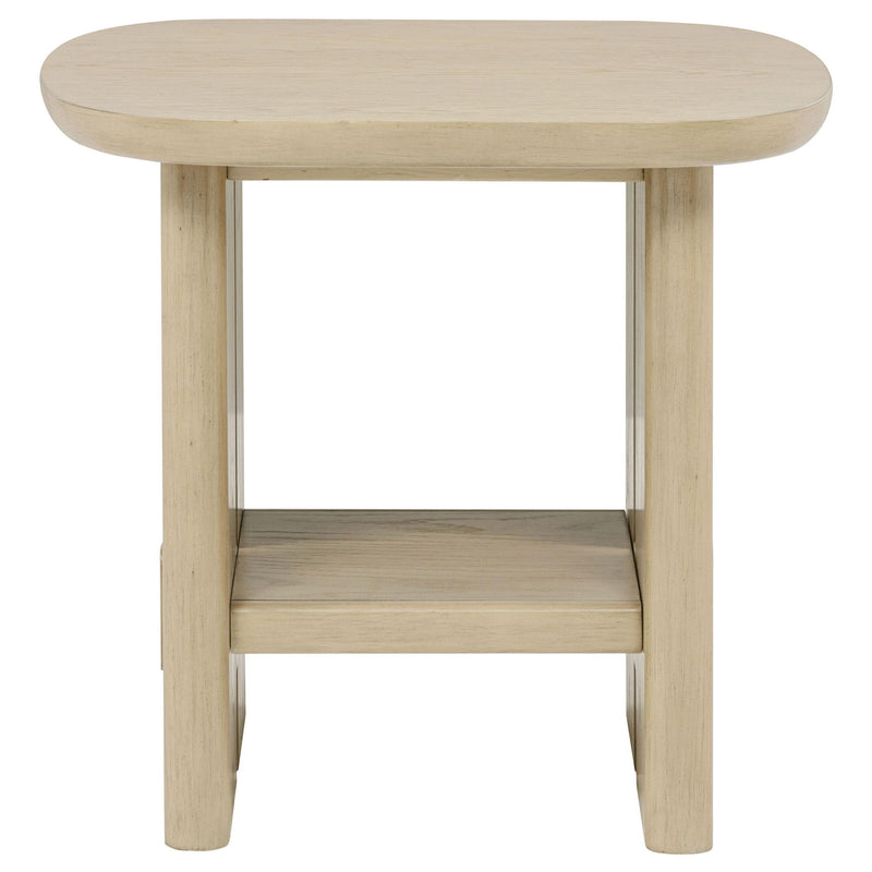 Kailani 2-piece Coastal Coffee and End Table Set Beige Oak