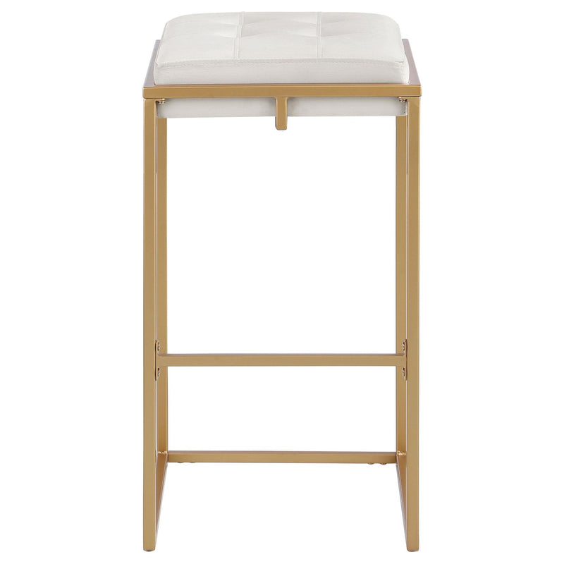 Nadia Upholstered Backless Bar Stool Beige (Set of 2)