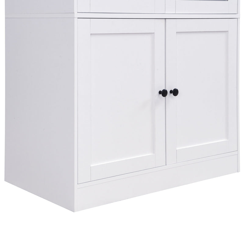 Tall Arched Top Storage Cabinet With 5 Tier Shelves, Soft Close Hinges