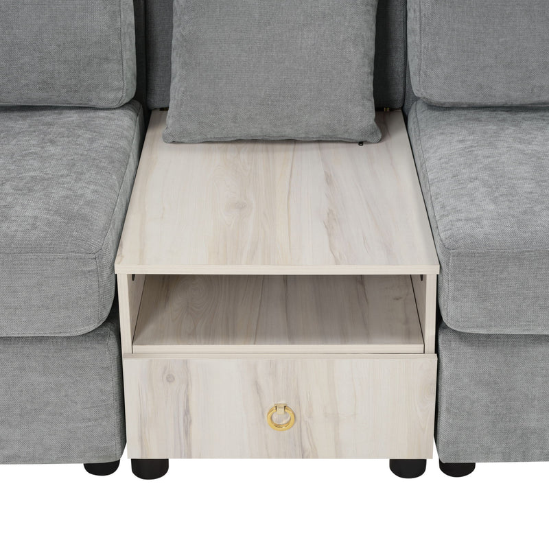 Modular Sofa Couch With Storage Armrest And Center Console