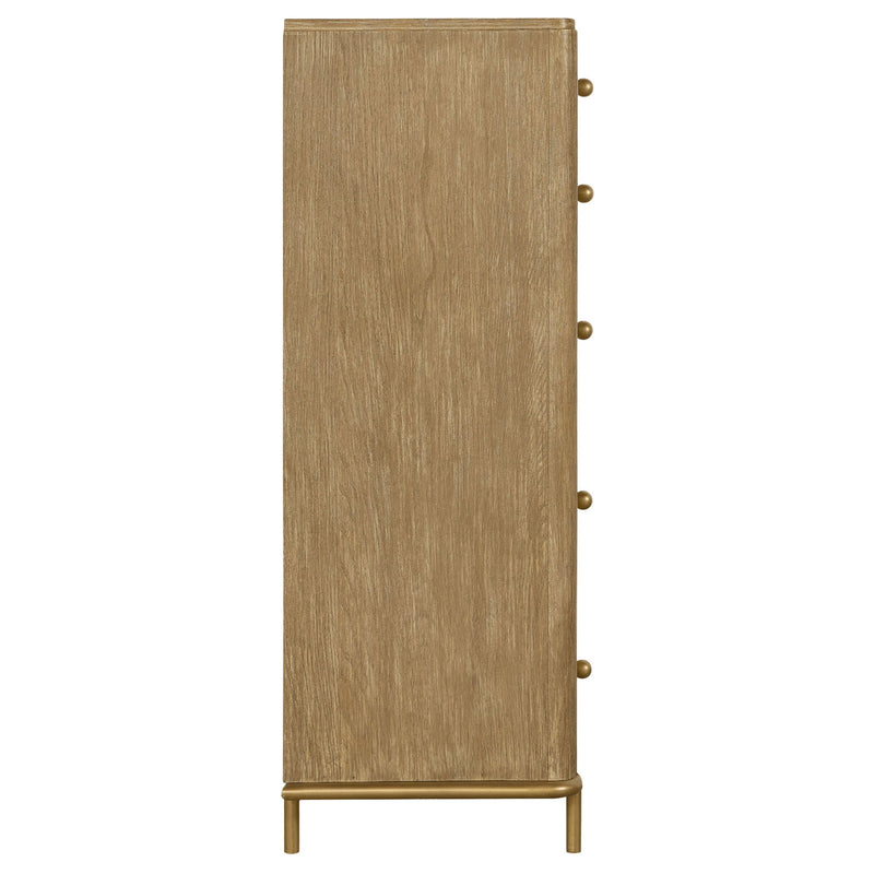 Stevie - Rectangular 5 Drawer Chest - Sand