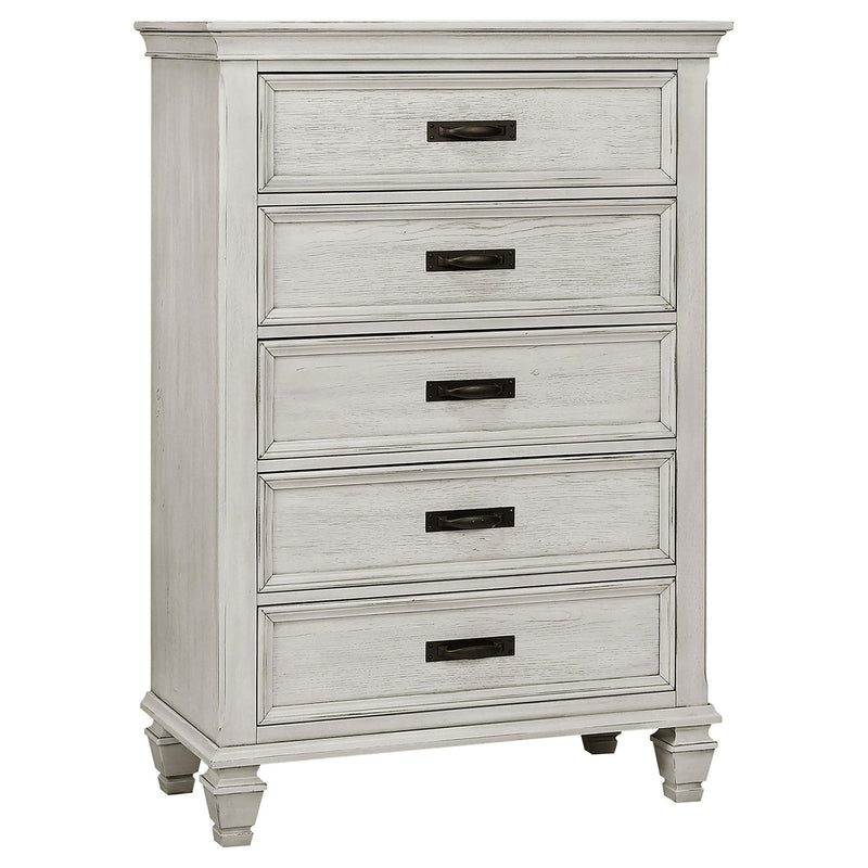 Franco 5-piece Eastern King Bedroom Set Distressed White