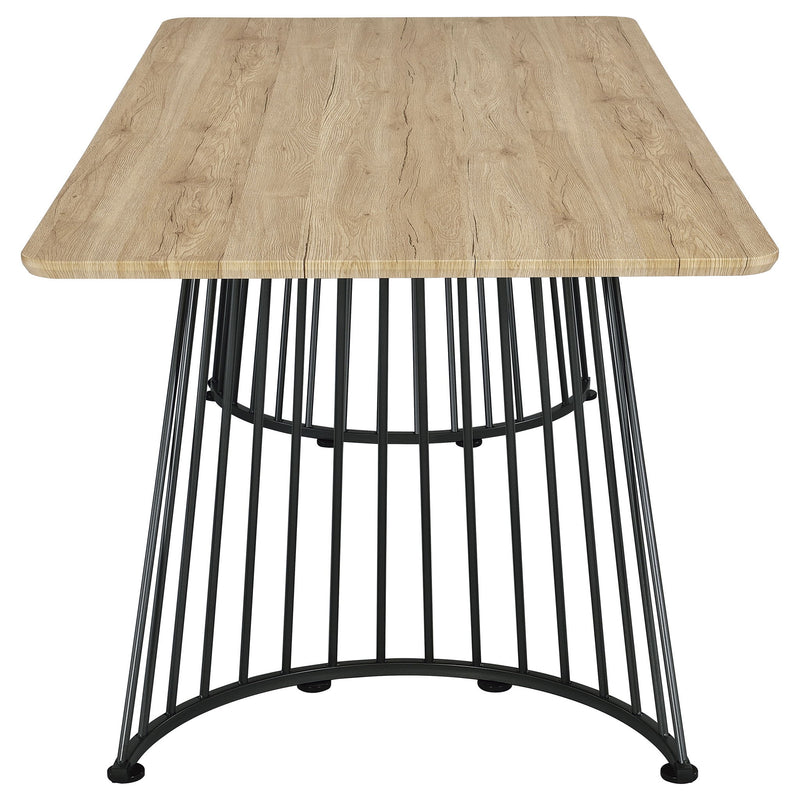 Galahan - Rectangular Dining Table With Twisted Pedestal Base - Oak