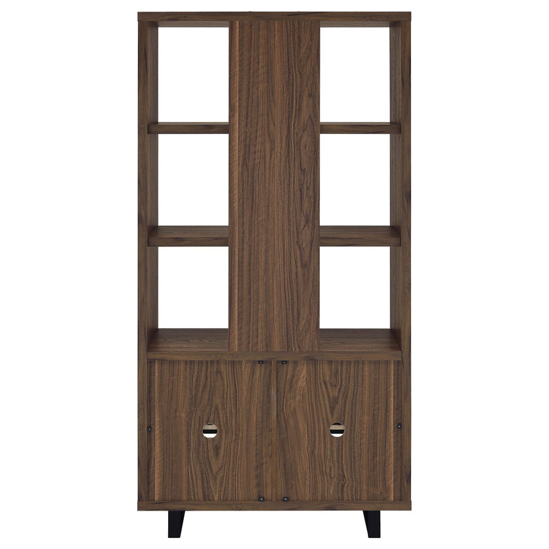 Maddox 71-inch 3-shelf Cabinet Bookcase Walnut