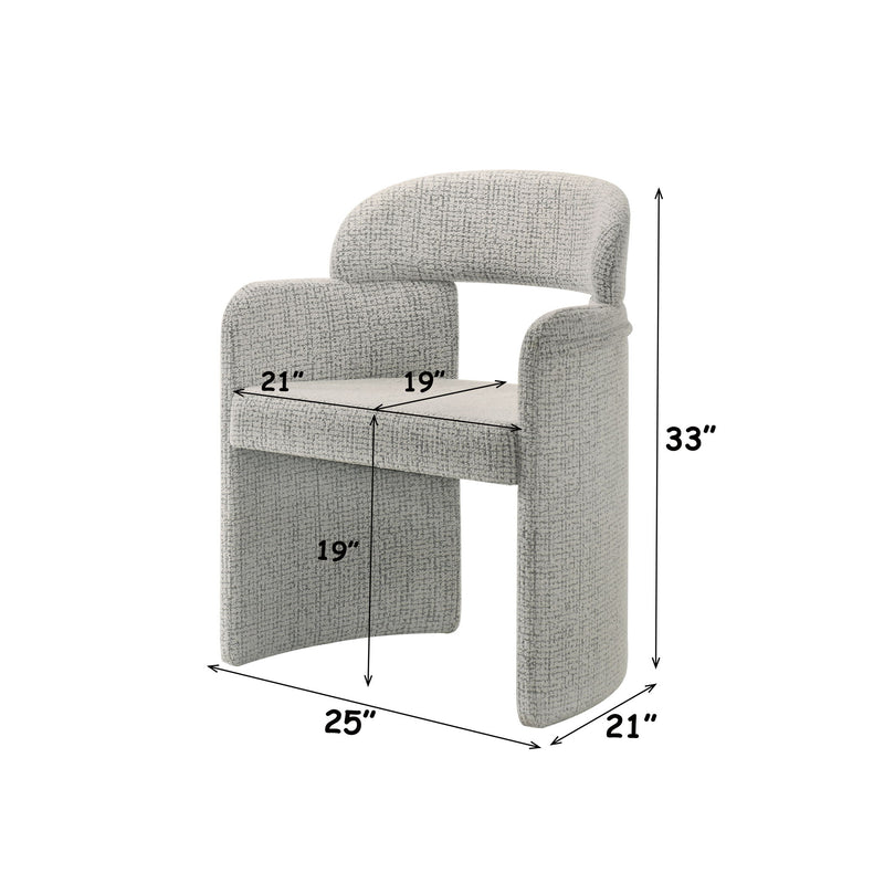Kyree - Arm Chair (Set of 2) - Ivory / Gray