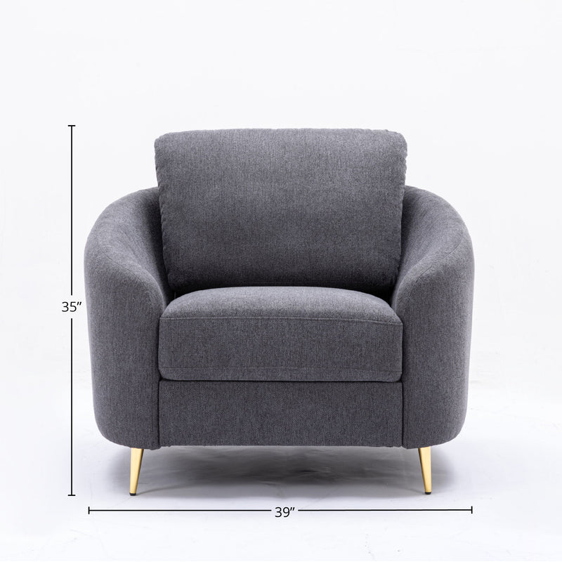 Yuina - 3 Pieces Living Room Set - Gray