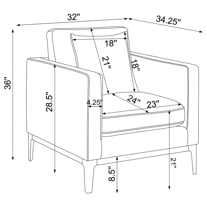 Saba - Upholstered Chair With Reversible Cushions - Gray
