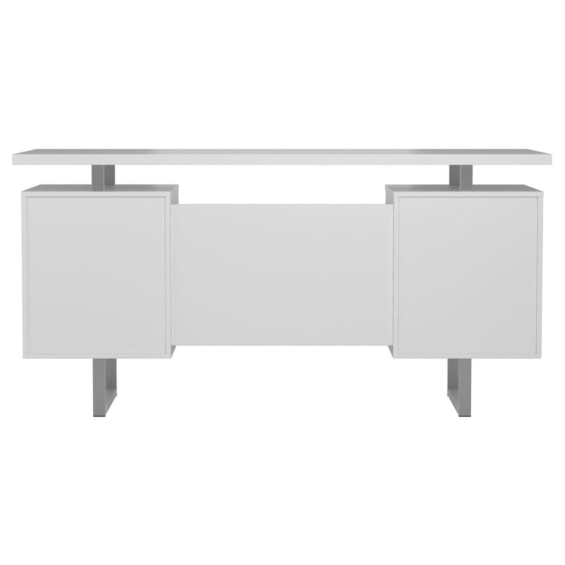 Lawtey 60-inch 2-drawer Computer Desk White High Gloss