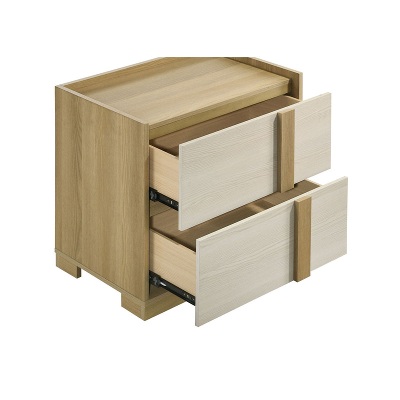 Lincoln - 4 Piece Queen Bedroom Set With LED Lighting - Natural