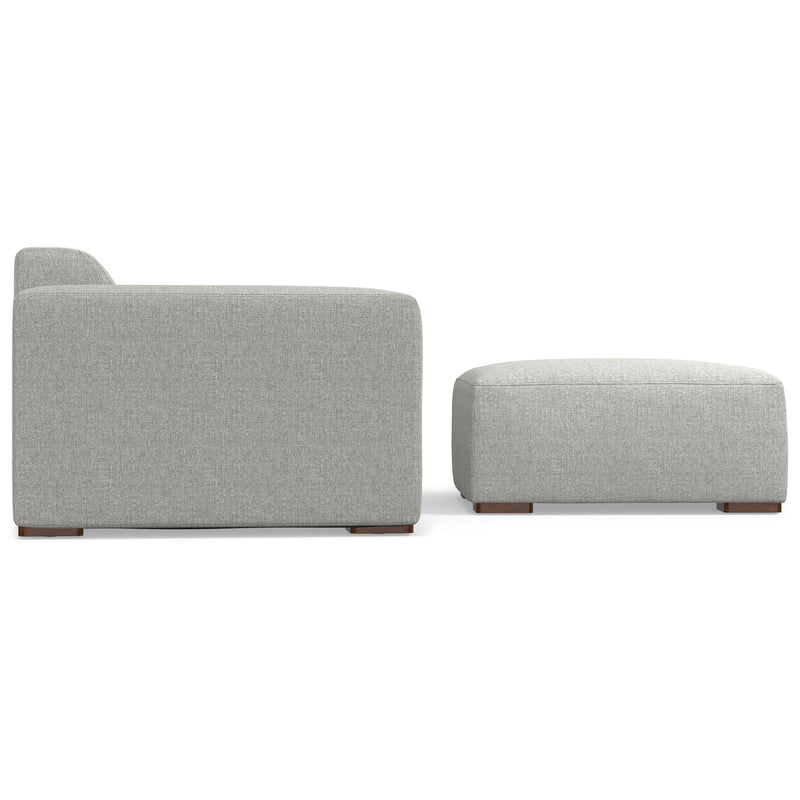 Rex - 2 Seater Sofa And Ottoman - Gray