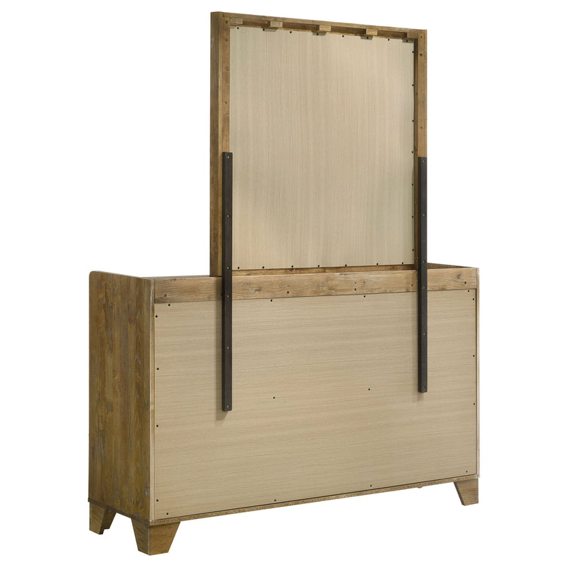Packard - 6 Drawer Dresser With Mirror - Oak