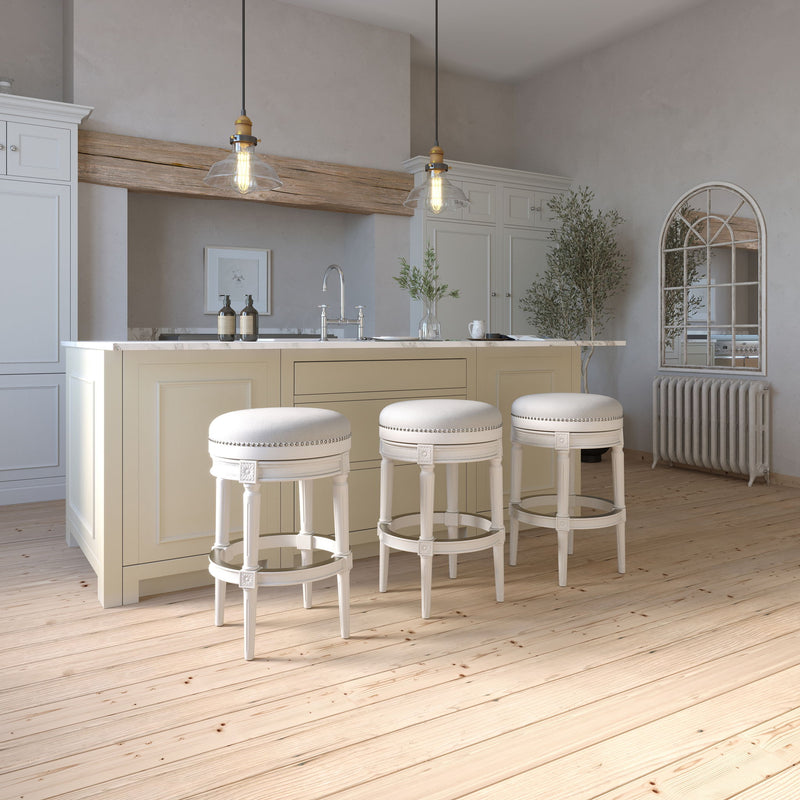 Rustic Elegance Backless Swivel Stool