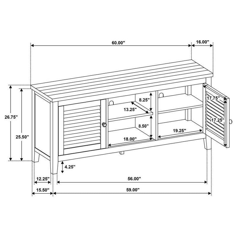 Concord - 2-Door TV Stand Console - Distressed Java