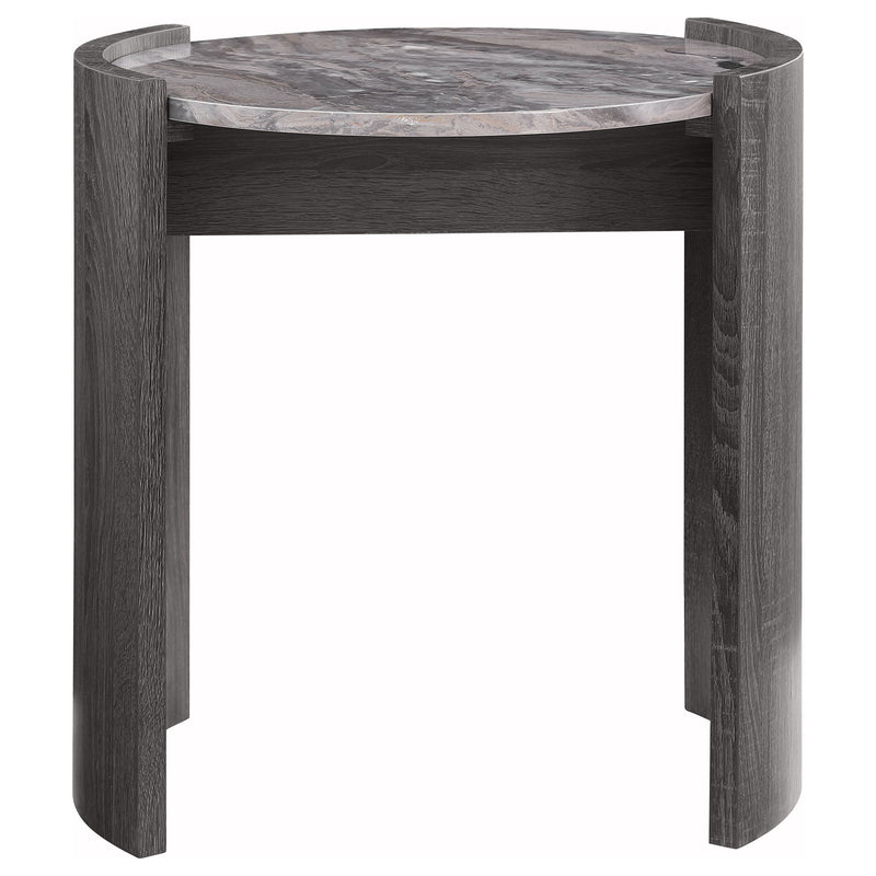 Zende - Round End Table - Gray