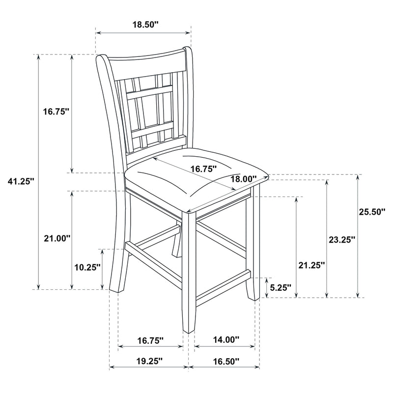 Lattice Back Counter Height Stools (Set of 2)