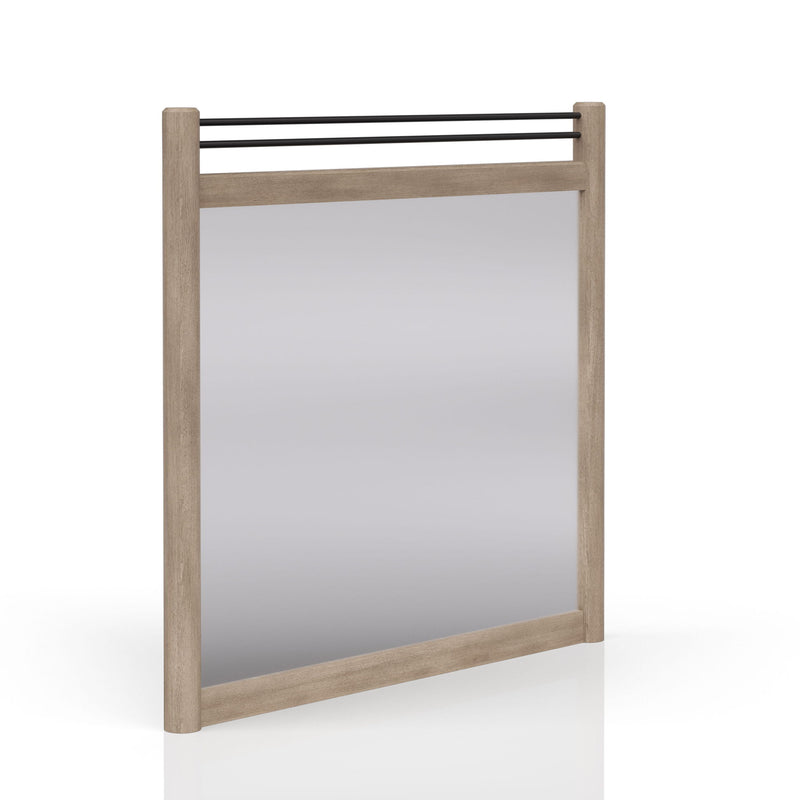 Queen Canopy Bedroom Set With A 2 Drawer Nightstand A Dresser With Poster Mirror And A Door Chest - Sand