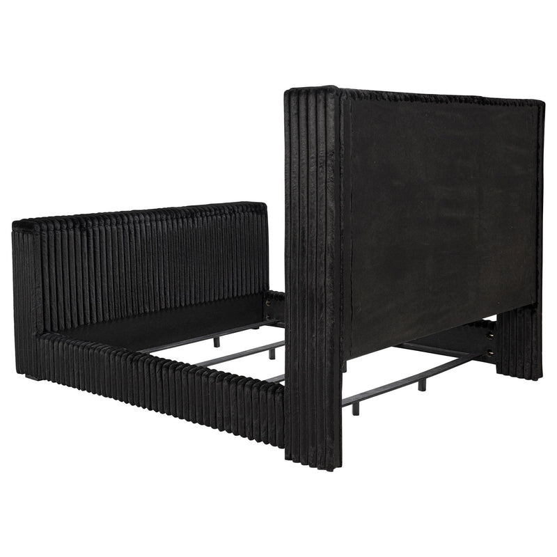 Centergrove Upholstered Eastern King Wingback TV Bed Black