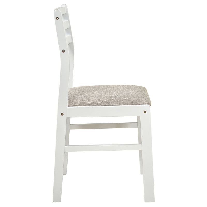 Cliff - 3 Piece Round Drop Leaf Dining Table Set With Ladderback Chairs - White