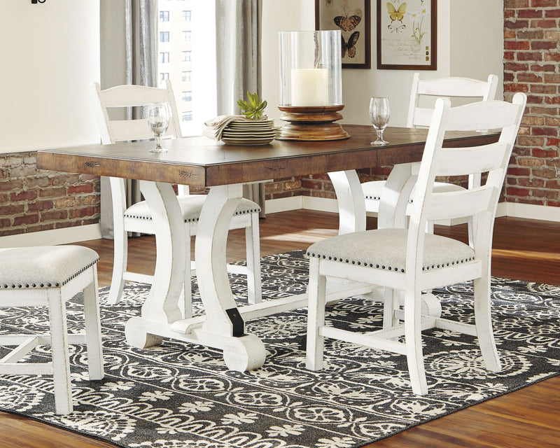 Valebeck - Rectangular Dining Room Table - White / Brown