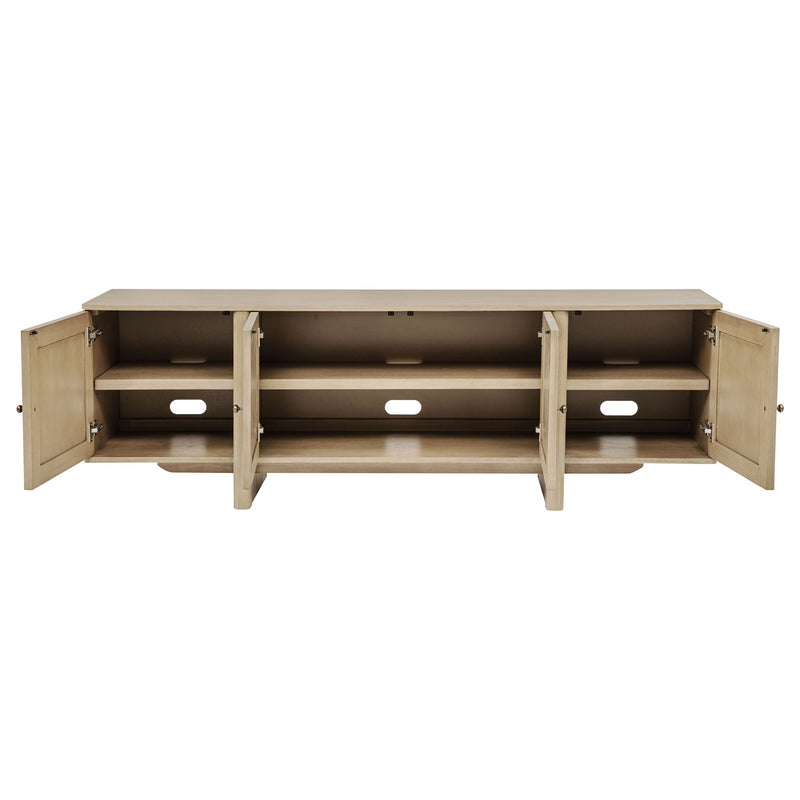 Kimpton - 4 Door Cane TV Stand Media Console - Beige