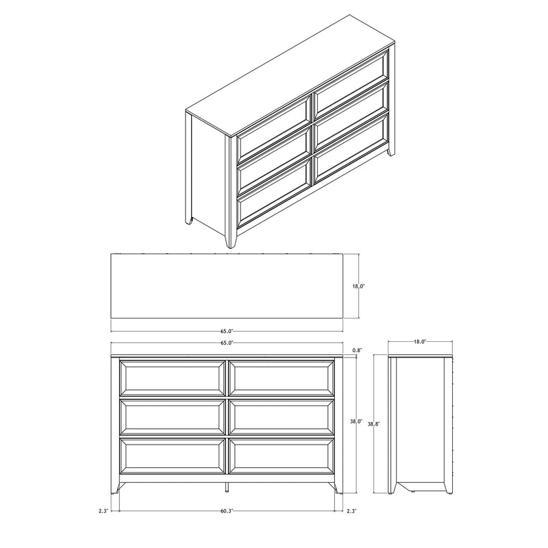 Melissa - Dresser With 6 Drawers
