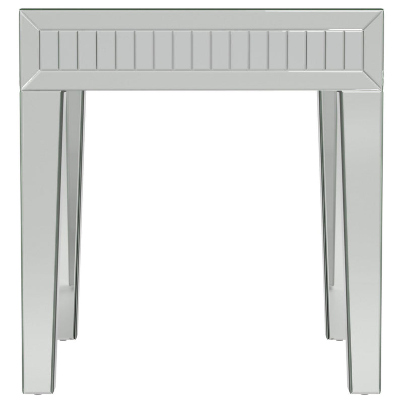 Whitfield Square Mirrored End Side Table Silver