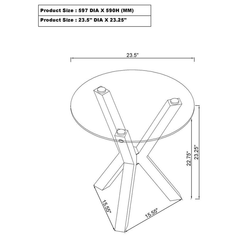 Kenzie - Round Tempered Glass Top Table