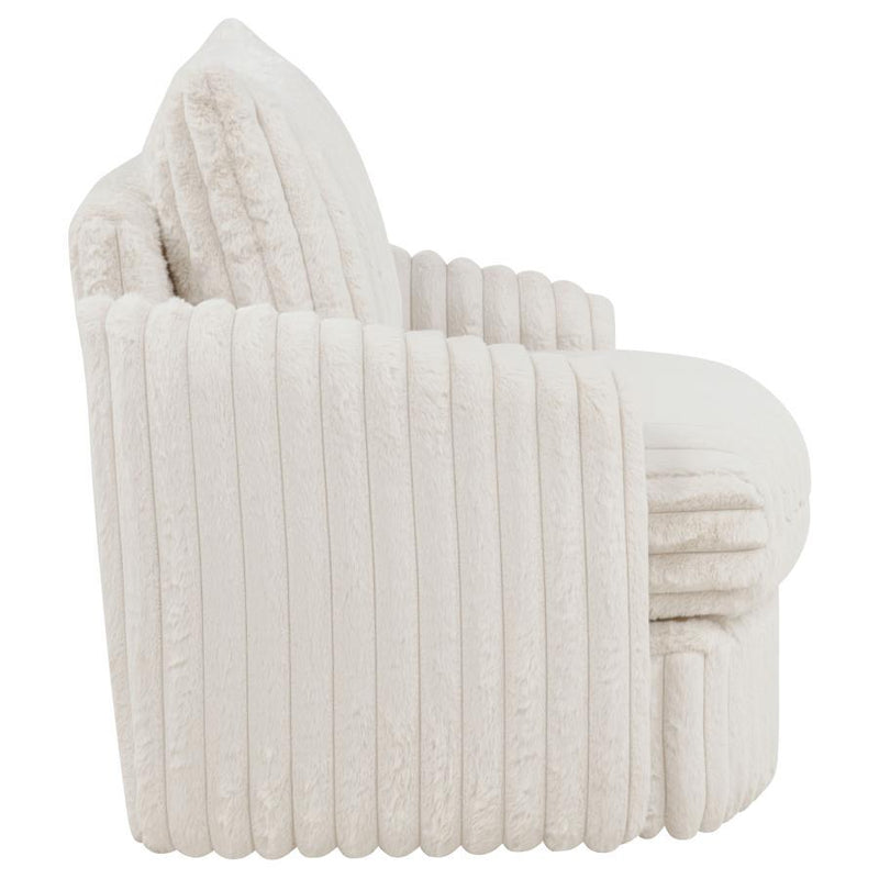 Sarco - Corduroy Upholstered Swivel Accent Arm Chair