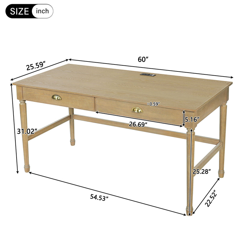 Modern Writing Desk With Drawers For Home Office