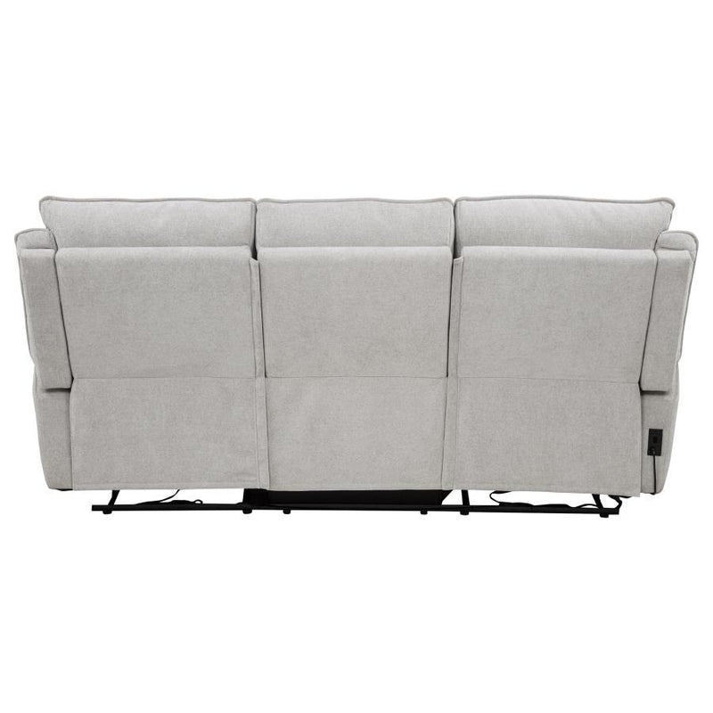 Sylmar - Chenille Upholstered Power Reclining Sofa - Dove Gray