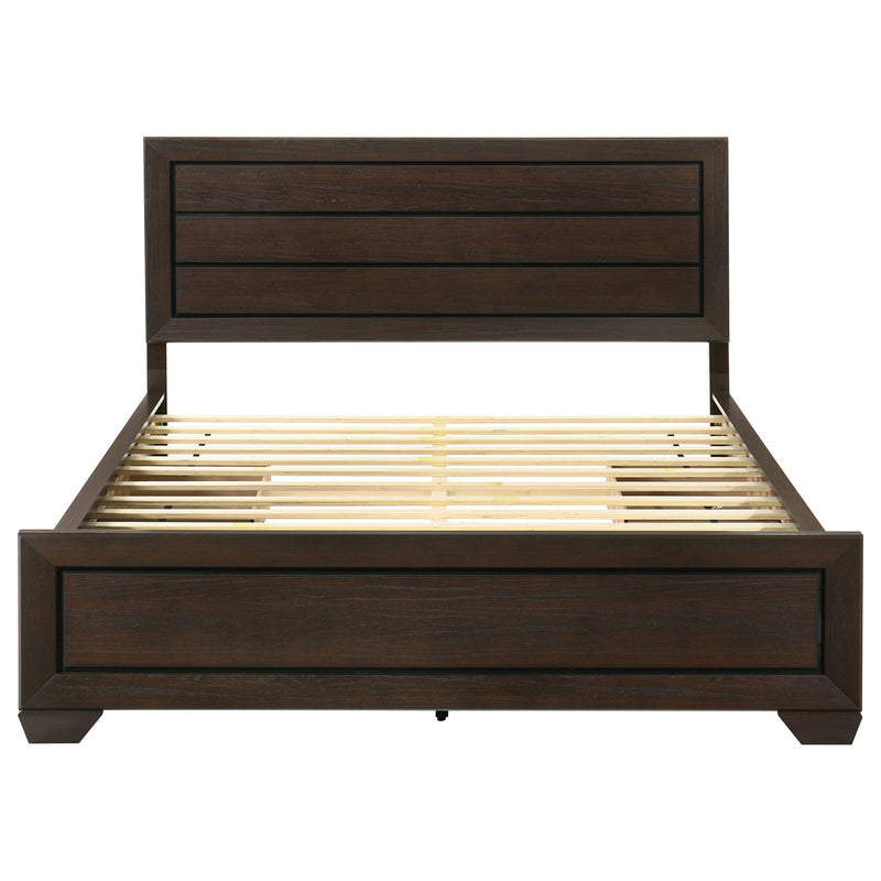 Kauffman - Queen Storage Panel Bed With Side Drawers - Dark Brown